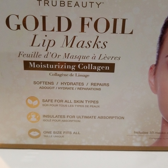 Gold Foil Lip Masks - 10 Masks in Pack - Picture 2 of 3